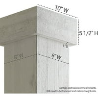 Ekena Millwork 8 W 16'H grubi cedar endurathane fau drvo bez kosojenog kvadratnog stupa omota W Standard kapital i baza