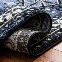Vintage orijentalni tepih, 2'7 5', Plava i Crna