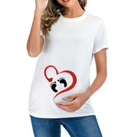 Majčinska bluza za žene koje doje, modni casual jednobojni trudnički vrhovi s kratkim rukavima, Bijeli
