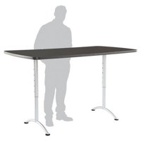 ugrađeni, pravokutni stol, stol podesiv po visini-Grafitno srebro