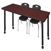 Pokretni stol u učionici podesiv po visini od 72 24 - mahagonij i stolice od 12 do 12-do-Crna