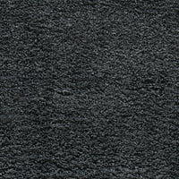 Jednobojni plišani čupavi tepih od zelene boje, tamno siva, 6'7 6'7 Trg