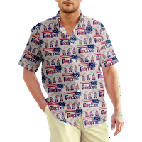 4. srpnja Muška havajska košulja s nacionalnom zastavom SAD-a, grafička košulja s ovratnikom od 3 inča, ležerna blagdanska odjeća