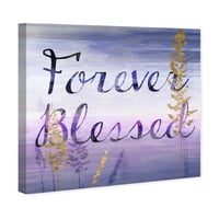 Wynwood Studio duhovno i religiozno zidno umjetničko platno ispisuje religiju 'zauvijek blagoslovljena lila' - ljubičasta, zlato