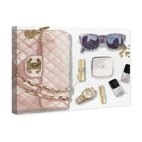 Wynwood Studio Fashion and Glam Wall Art Canvas Otisci 'Jedanaest Am Brunch' Essentials - ružičasta, bijela
