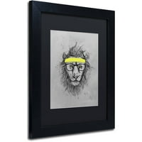 Zaštitni znak likovna umjetnost Hipster Lion Canvas Art by Balazs Solti, Black Matte, Crni okvir