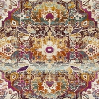 Tradicionalni cvjetni tepih od bjelokosti i fuksije, 8 '10'
