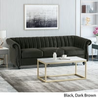 Baršunasti kauč, Crna, tamno smeđa