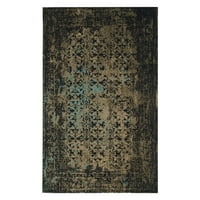 Klasični vintage tepih s Prefarbanom površinom, crna maslina, 3' 5'
