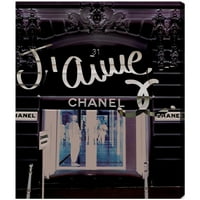 Avenue Avenue Fashion i Glam Wall Art Canvas ispisuje natpise 'Rue Cambon' - Bijela, crna
