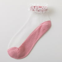 Ženske Ležerne slatke jednobojne cvjetne mrežaste čarape prozračne Kratke čarape crvene lubenice