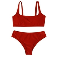 Push-up komplet, prugasti kupaći kostim s naramenicama visokog struka, dva ženska kupaća kostima, bikini s visokim strukom, tankini