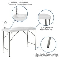 Prijenosni stol za čišćenje ribe od 4 metra, stol za kampiranje na otvorenom i sudoper