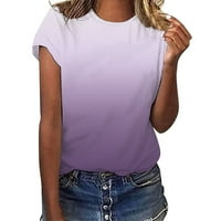 Ženska bluza, ležerni ljetni vrhovi s okruglim vratom s printom, široke šik elegantne majice za vježbanje, Ležerne ljetne široke