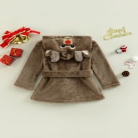 Odjeća / Dječji Božićni ogrtač za djevojčice i dječake s uzorkom losa u točkicama, ogrtač s kapuljačom s dugim rukavima, pidžama