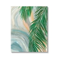 Stupell Industries Tropska palma ostavi galerija za slikanje uzoraka Swirl uzorka zamotana platna zidna umjetnost, dizajn by elvira