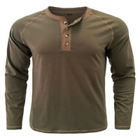 Muške košulje na kopčanje, ležerni vrhovi dugih rukava, pripijene majice, Muška ležerna majica, bluza za jesen-zimu, zelena