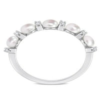 Jubilarni prsten od sterling srebra s bijelim slatkovodnim kultiviranim biserima i karatnim bijelim topazom.