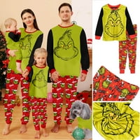Obiteljski Božićni pidžama Set za opuštanje, vrhovi i hlače s dugim rukavima za žene, muškarce, djecu