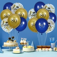 Mornarski i zlatni nakit od balona za 80. rođendan Sretan rođendan, Sretan 80. rođendan, Mornarsko plava i zlatna konfeta