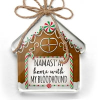 Jednostrani ukras s printom Namastaj kući s mojim krvosljednikom jednostavne izreke Božićni Neonblond