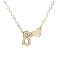 Ogrlica s inicijalima u obliku srca, ogrlica sa slovima u obliku srca, personalizirana ogrlica s monogramom, zlato u obliku srca
