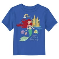 Dječja majica s printom male sirene Ariel slijedite svoje snove u Kraljevsko plavoj boji 4 T