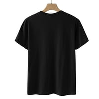 Rasprodaja ženske odjeće majice s printom za Majčin dan s kratkim rukavima, bluze, majice, bluze, Plus veličina, Crna