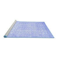 Tradicionalni unutarnji tepisi koji se mogu prati u perilici u perzijskoj plavoj boji, kvadratni 3 inča