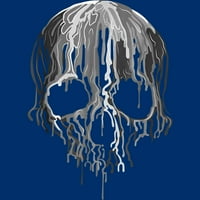 Topljenje lubanje crno-bijela umjetnička grafička majica za Noć vještica Muška kraljevsko plava grafička Majica Bez rukava - dizajn