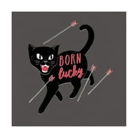 Zaštitni znak likovne umjetnosti životinje platno umjetnost 'rođena sretna crna mačka' Michael Buxton
