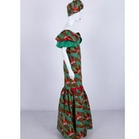 Afričke haljine za žene s izrezom na glavi s printom Ankara večernje haljine 52452