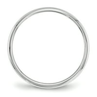 Polukružni zaručnički prsten od bijelog zlata, veličine 5