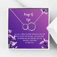 Anavia Keep It Up Card poklon nakit, ogrlica za inspirativnu karticu, poklon navijanja, poklon za ohrabrenje za prijatelja- [Gold