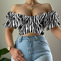 Rasprodaja ženskih modnih košulja bluza kratkih rukava modna odjeća za žene majice bez naramenica s printom na točkice Zebra klasična