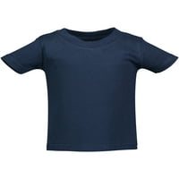 Majice za malu djecu i malu djecu s kratkim rukavima od pamuka, majica s okruglim vratom od dresa u tamnoplavoj boji, vruće
