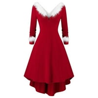 Ženske pulover haljine na rasprodaji ženska modna ležerna Božićna haljina odgovarajuće boje večernja haljina s dugim rukavima u obliku