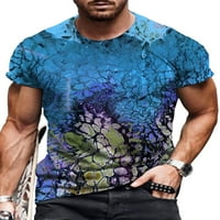 Muška osnovna majica širokog kroja s digitalnim ispisom od 3 inča, modna bluza kratkih rukava, muške majice za plažu