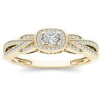 Imperial 3 8ct TDW Diamond 10K žuti zlatni halo zaručnički prsten