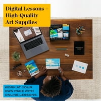 Tehnika Prismacolor, Umjetničke potrepštine i lekcije digitalne umjetnosti, set za crtanje krajolika, razina 1, grof, za studente