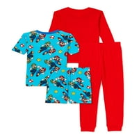 Klasični vrhovi kratkih i dugih rukava za dječake, Hlače i kratke hlače, pidžama Set od 4 komada, veličine 4-10