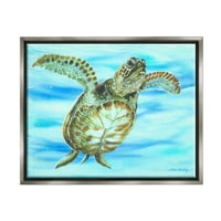 Životna podvodna kornjača za divlje životinje i insekti Slikanje sjajnog sivog uokvirenog umjetničkog tiska zid umjetnosti