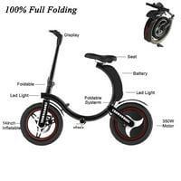 Sklopivi E-bicikl od 350 vata s odvojivom litij-ionskom baterijom od 36 V 6 ah pri brzinama do 19 mph-sklopivi u jedan kotač za pohranu