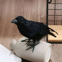 Tarmik Noć vještica crne vrane ukrasi za Noć vještica s perjem vrane realističnog izgleda velika crna vrana ručno izrađena za ukrašavanje