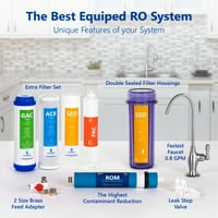 Sustav za filtriranje vode s obrnute osmoze Express Water – Stage pročišćivač vode RO s armaturom i rezervoarom – Filter za vodu