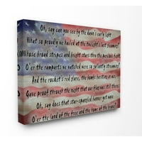 Stupell Industries American Flag Song Citat Word Design Canvas Wall Art by Daniel Sproul