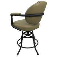 Kućna četvrtasta 26-inčna vinilna stolica s preklopnom pločom od pješčenjaka i crne boje-Set od 3