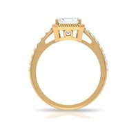 Asher-ov Moissanite cut prsten u obliku zupčanika i užeta, 14k žuto zlato, 6,00 USD