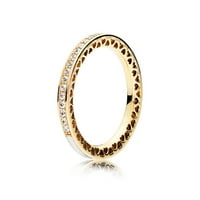 Prsten blistava srca od 14k zlata sa svjetlucavom srebrnom caklinom prsten od 150186 do 58