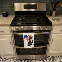 Tigar Pitbull patriotski bijeli kuhinjski ručnik Set